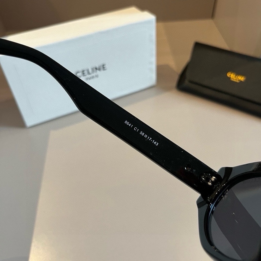 CELINE Dark Lens Cat Eye Sunglasses Black Frame OS - Picture 4 of 7